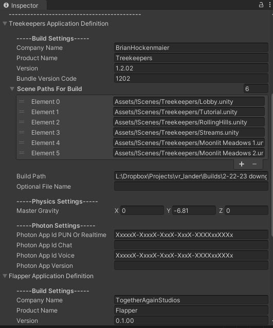 An applictaion definition in the editor